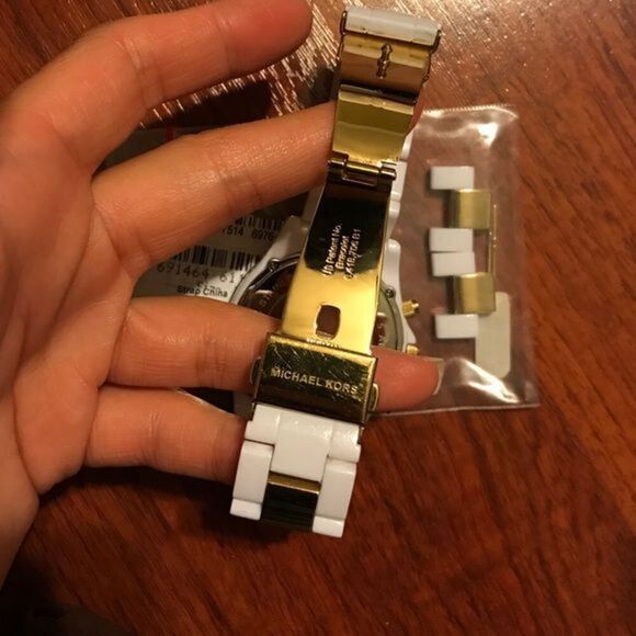 Authentic Michael Kors White/Gold Watch